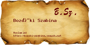 Bozóki Szabina névjegykártya