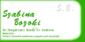 szabina bozoki business card